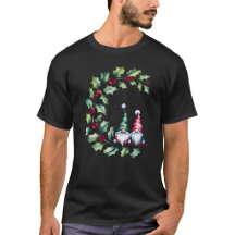 Camiseta de Gnomos de Natal em Galho de Folhas de 
