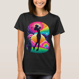Camiseta de Golfe Feminina Abstrata