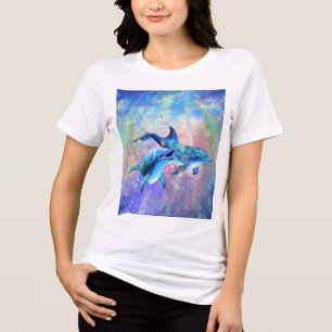 Camiseta de Golfinho Casal Família Feliz