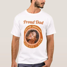 Camiseta de Graduação Laranja Moderno Foto Orgulho