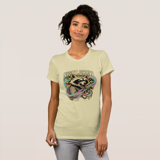Camiseta de Grafite de Guaxinim da Night Crew (Frente Completa)