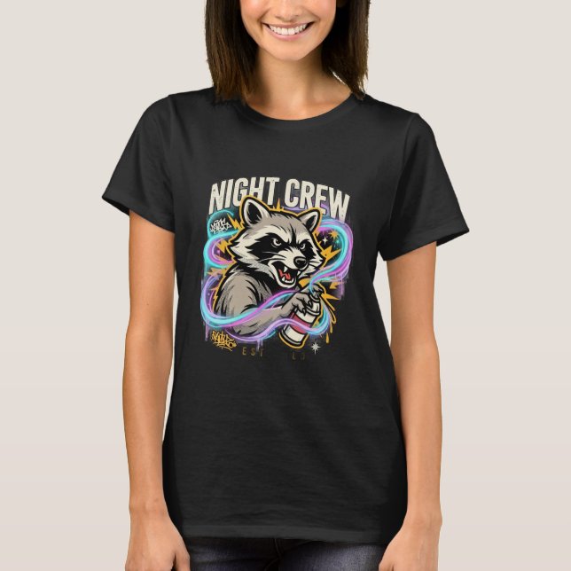 Camiseta de Grafite de Guaxinim da Night Crew (Frente)