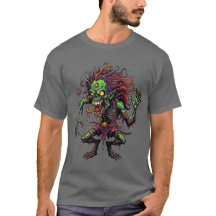 Camiseta de Grafite de Terror de Caveira de Zumbi 