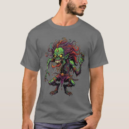 Camiseta de Grafite de Terror de Caveira de Zumbi