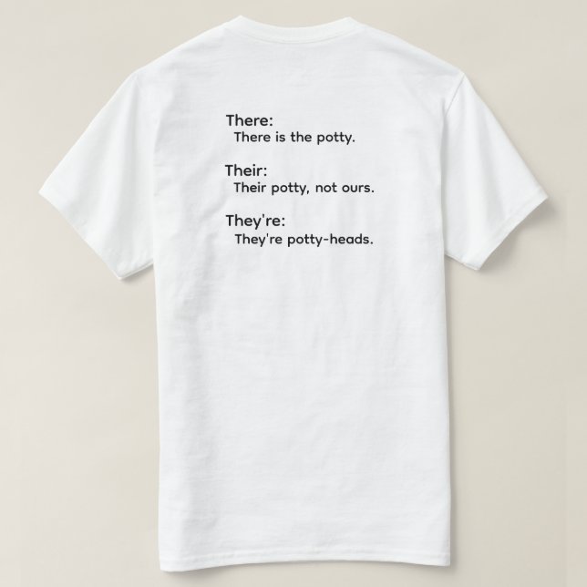 Camiseta de Gramática There Their They're (Verso do Design)