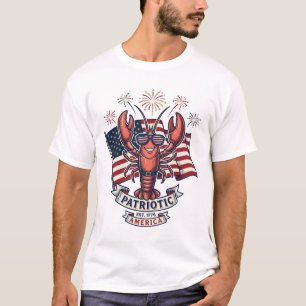 Camiseta de gravura vintage da bandeira do lagosti