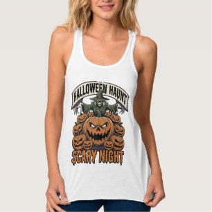 Camiseta de Gravura Vintage de Abóboras Assustador