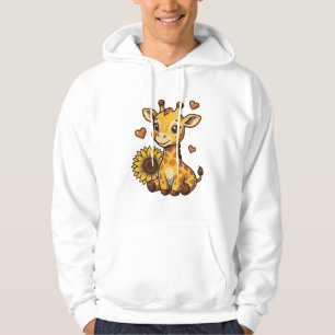 Camiseta de Gravura Vintage de Girassol de Girafa