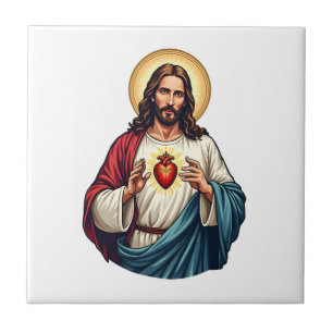 Camiseta de Gravura Vintage do Sagrado Coração de