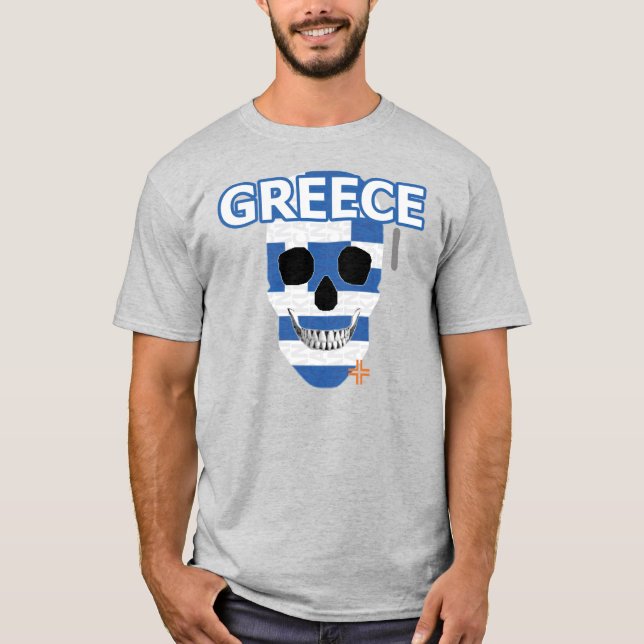 Camiseta de Grécia HANDSKULL básica B2 (Frente)