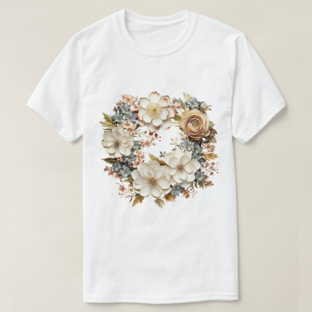 Camiseta de Grinalda Floral Gráfico Botânico Delic (Frente do Design)