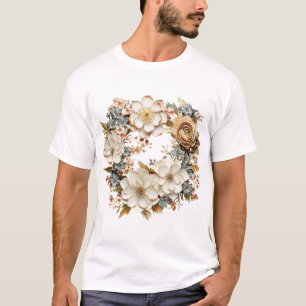 Camiseta de Grinalda Floral Gráfico Botânico Delic