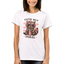 Camiseta de Guaxinim Fofo mas Feroz – Anim Kawaii 