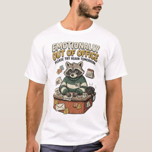 Camiseta de Guaxinim Fora do Escritório Emocionalm