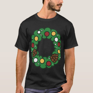 Camiseta de Guirlanda de Natal com Enfeite Fofo