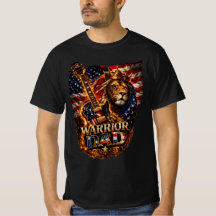 Camiseta de Guitarra com Bandeira Americana do Leã