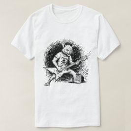 Camiseta de Guitarrista de Gato com Tinta Gritty p