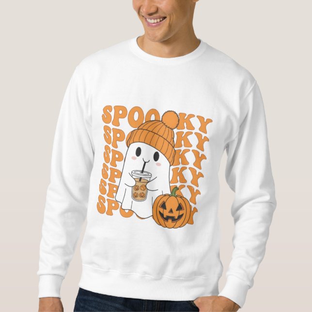 Camiseta de Halloween com Bebida de Abóbora e Fant (Frente)