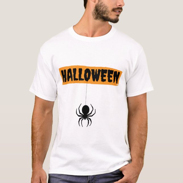 Camiseta de Halloween com design de aranha (Frente)