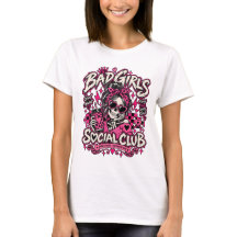 Camiseta de Halloween com Esqueleto do Bad Girls S