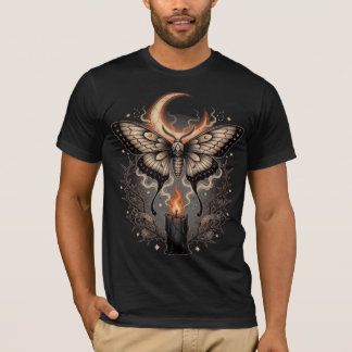 Camiseta de Halloween com Mariposa Gótica e Lua