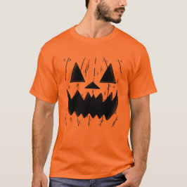 Camiseta de Halloween com Rosto de Abóbora Combina