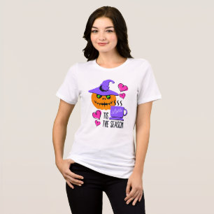 Camiseta de Halloween com Temas de Abóbora e Espec