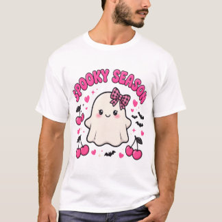 Camiseta de Halloween Coquette Fantasma Cereja da