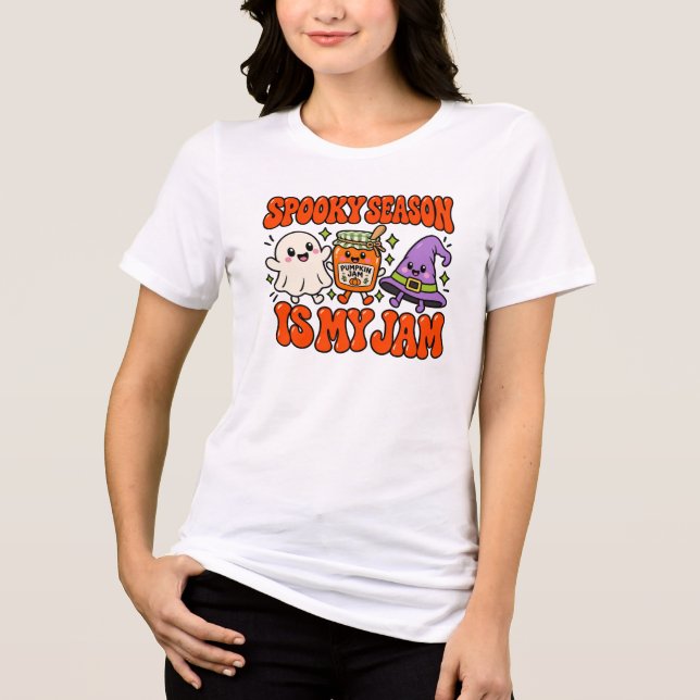 Camiseta de Halloween da Geléia de Abóbora da Temp (Frente)
