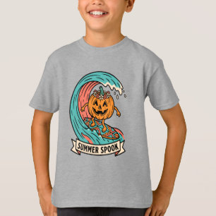 Camiseta de Halloween da Praia de Abóbora de Surf
