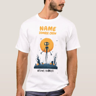 Camiseta de Halloween da Tripulação de Zumbi Perso