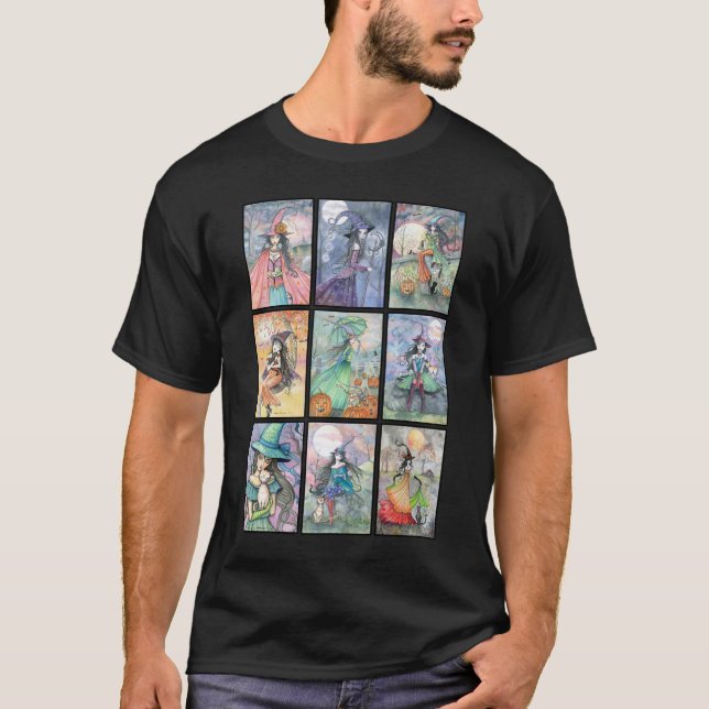 Camiseta de Halloween das 9 Bruxas (Frente)