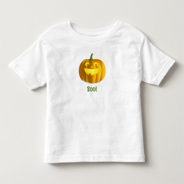 Camiseta de Halloween de Abóbora para Menino ou Me (Frente)