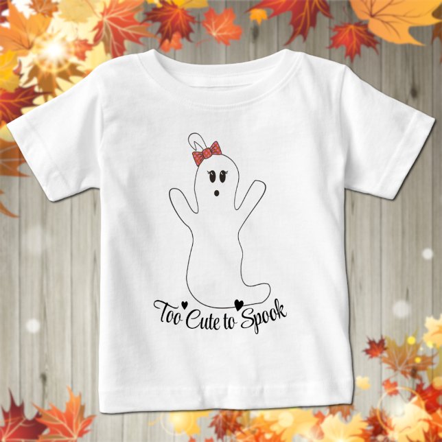 Camiseta de Halloween de Bebê Menina Fantasma Fofa (Criador carregado)