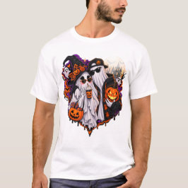 Camiseta de Halloween de Casal de Fantasmas Fofos