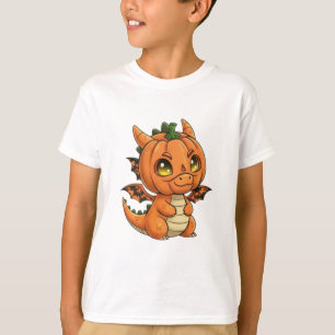 Camiseta de Halloween de Dragão Fofo para Crianças