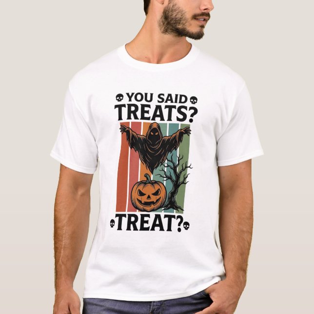 Camiseta de Halloween de Fantasma com Pun e Pu de  (Frente)