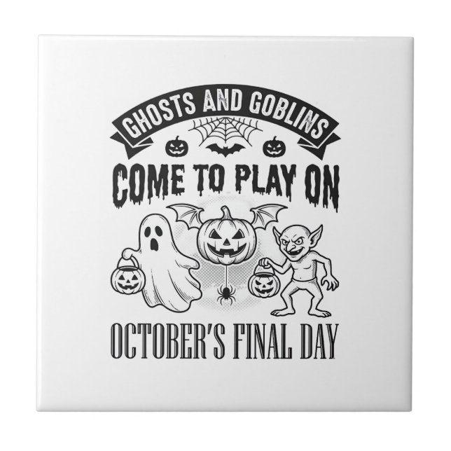 Camiseta de Halloween de Fantasmas e Duendes Vinta (Frente)