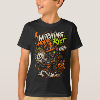 Camiseta de Halloween de Gata Preta Punk Witching