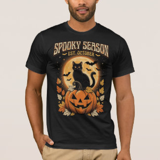 Camiseta de Halloween de Gato Preto da Temporada A