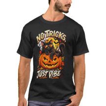 Camiseta de Halloween de Gato Preto – Sem Pegadinh