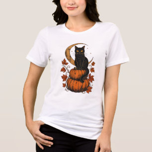 Camiseta de Halloween de Gato Preto Vintage Abób