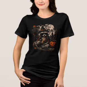 Camiseta de Halloween de Guaxinim, Bebendo Café co