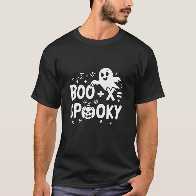 Camiseta de Halloween de matemática engraçada Boo  (Frente)