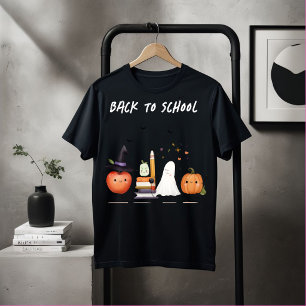 Camiseta de Halloween de Volta às Aulas Abóbora Gh