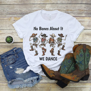Camiseta de Halloween do Esqueleto Dançante Cowboy