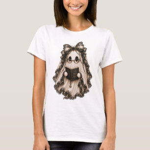 Camiseta de Halloween do Fantasma Amante de Livros