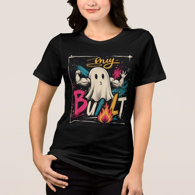 Camiseta de Halloween do Fantasma Fofo  (Frente)