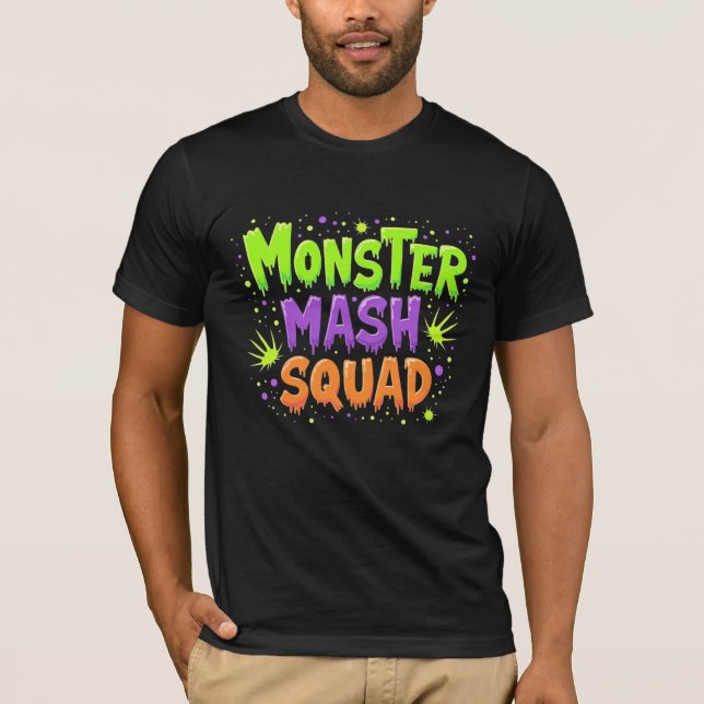 Camiseta de Halloween do Monstro Mash Squad (Frente)