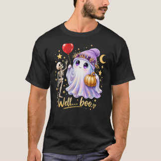 Camiseta de Halloween Esqueleto Fantasma Fofo Boo